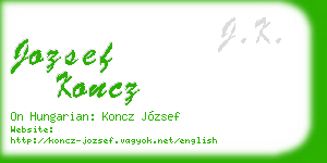 jozsef koncz business card